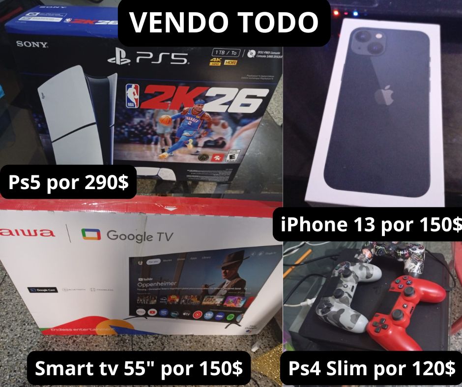 Venta de oportunidad: PlayStation 5, iPhone 13, Smart TV Aiwa 55 pulgadas y PlayStation 4 Slim usados con garantía en Ecuador